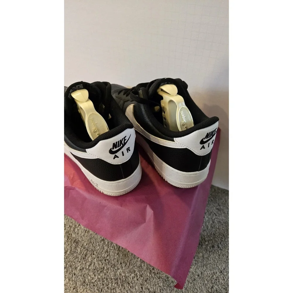 Nike Air Force 1 '07 Blk White Leather Sneakers Men's 12 CT2302-002 Classic AF1